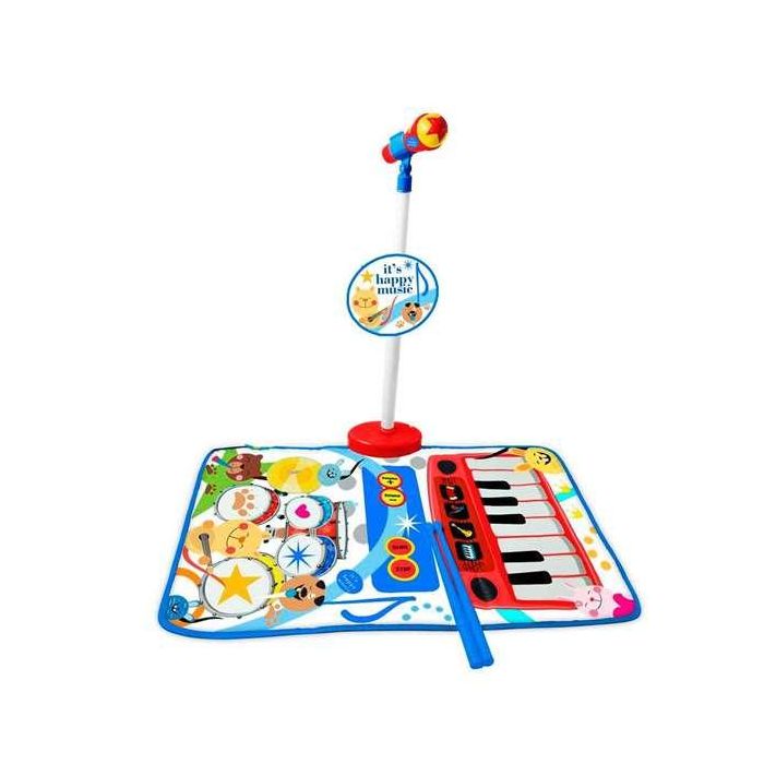 Alfombra bateria y piano con micro y sporte micro happy music