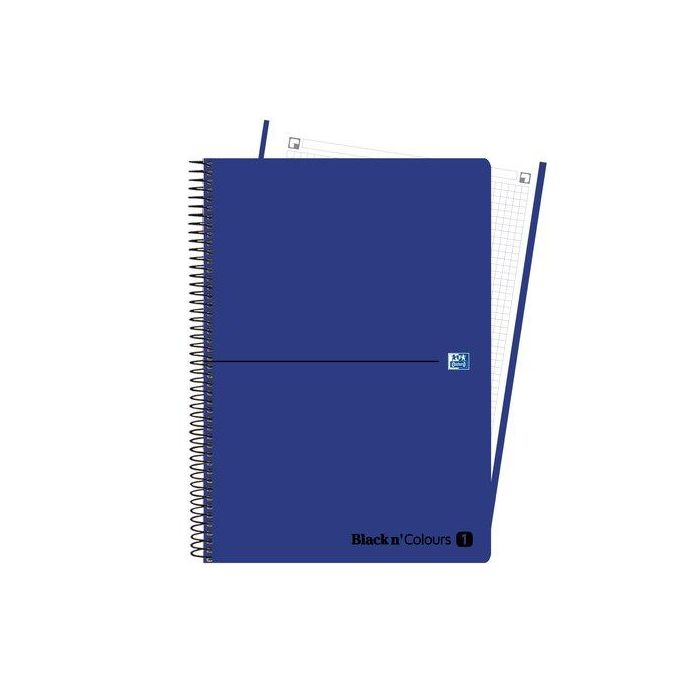 Bloc Oxford Black N´Colors Eu.Book 1 Micro.Tapa Pp A4+ 80H Cuadric. 5X5 90G Negro/Azul 25 unidades
