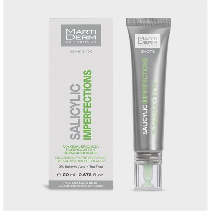 Martiderm Shot Salicylic Imperfections: Concentrado Facial Antiacné para Pieles Grasas, Reduce Poros y Puntos Negros 20 mL