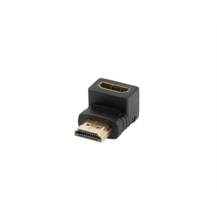 Lanberg Adaptador HDMI 4K Macho - Hembra Ángulo HDMI 2.0, 18 Gbit/s, HDR, Conectores Chapados en Oro, Negro