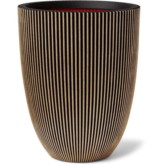 Capi Florero Elegant Groove 34x46 cm Negro y dorado 445494 Capi Florero Elegant Groove 34x46 cm Negro y dorado 445494