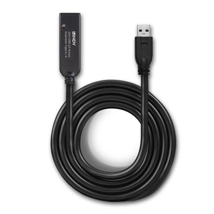 Lindy 43376 - Cable Extensión Activo USB 3.0 de 10m Tipo A a C, 5Gbps para Periféricos 2