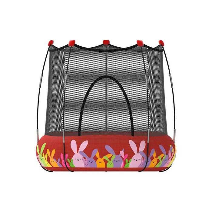 Trampolin con red hinchable 120 cm diametro x 35 cm altura - rojo 3