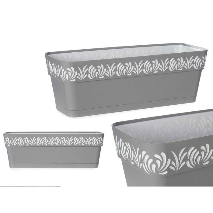 Jardinera Plastico 50Cm Gaia Gris Stefanplast (12 Unidades) Jardinera Plastico 50Cm Gaia Gris Stefanplast (12 Unidades)