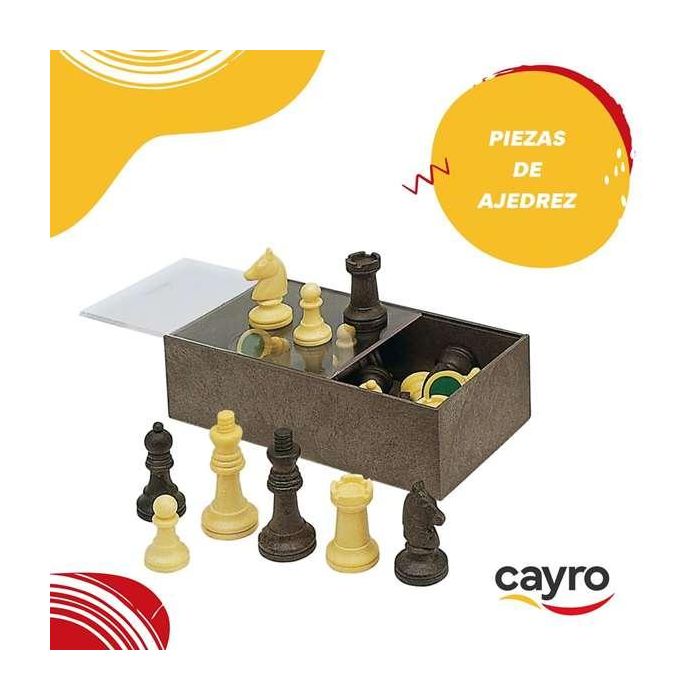 Cayro Piezas de Ajedrez Accesorios en Caja de Plástico 19x10x6 cm 4