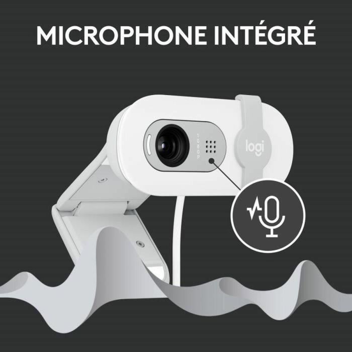 Logitech 960-001617 Webcam Brio 100 Full HD 1080p con Micrófono Integrado, Blanquecino 2