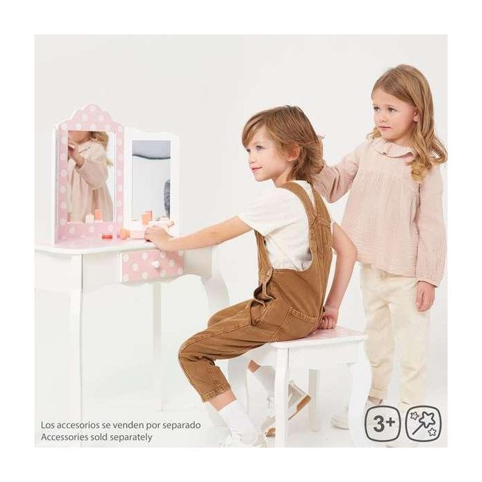 Tocador Con Banqueta Teamson Rosa Blanco Lunares 63 x 100 x 29 cm 10 Tocador Con Banqueta Teamson Rosa Blanco Lunares 63 x 100 x 29 cm 10