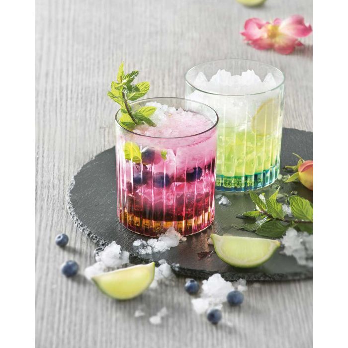 Rcr Cristalleria IT Juego de 6 Vasos Gipsy de Cristal con Base Naranja, 360 ml de Capacidad, Aptos para Lavavajillas 1