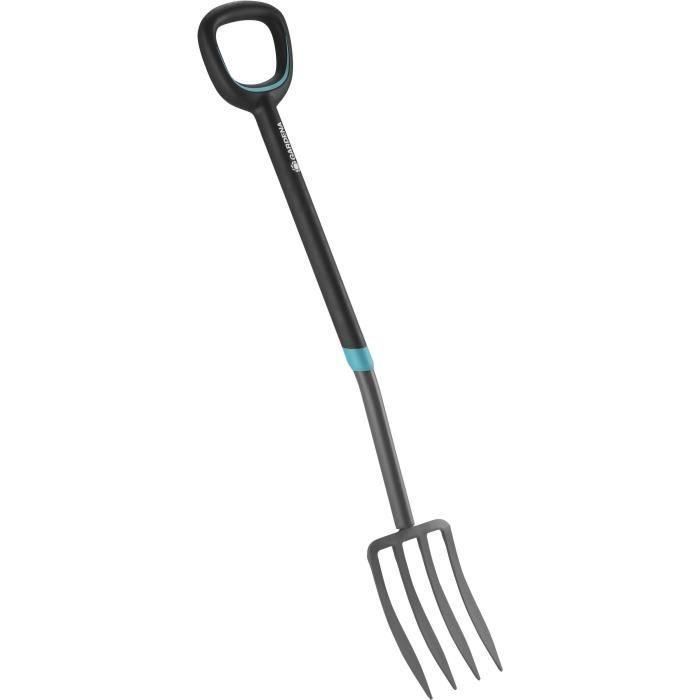 Gardena Horquilla de Jardín ErgoLine para Vasos, Mango Ergonómico en D, 4 Dientes Afilados, 117 cm de Eje de Metal Macizo Gardena Horquilla de Jardín ErgoLine para Vasos, Mango Ergonómico en D, 4 Dientes Afilados, 117 cm de Eje de Metal Macizo
