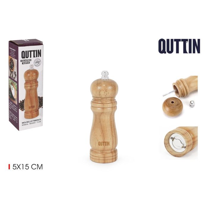 Molinillo de Pimienta de Madera 15 cm Quttin (20 Unidades) Molinillo de Pimienta de Madera 15 cm Quttin (20 Unidades)