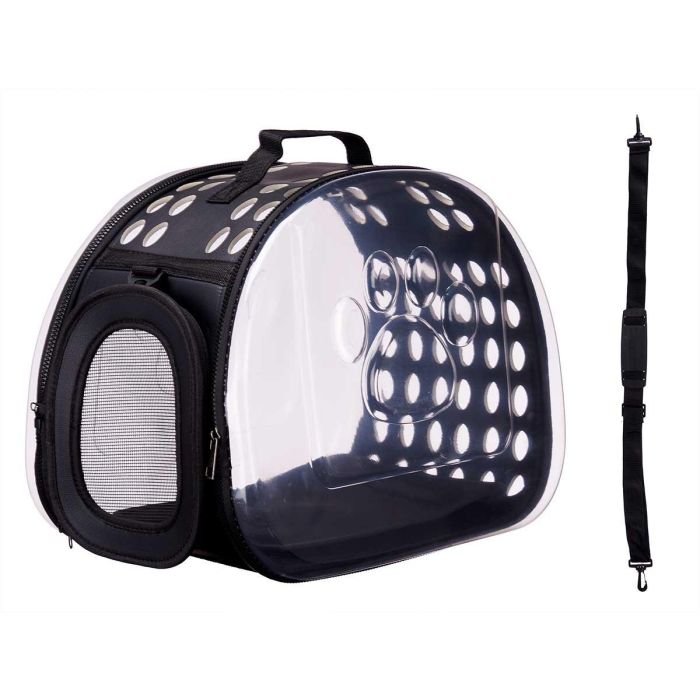 Transportin Transparente Negro Grande Mascow 43X33CM (4 Unidades) 1 Transportin Transparente Negro Grande Mascow 43X33CM (4 Unidades) 1