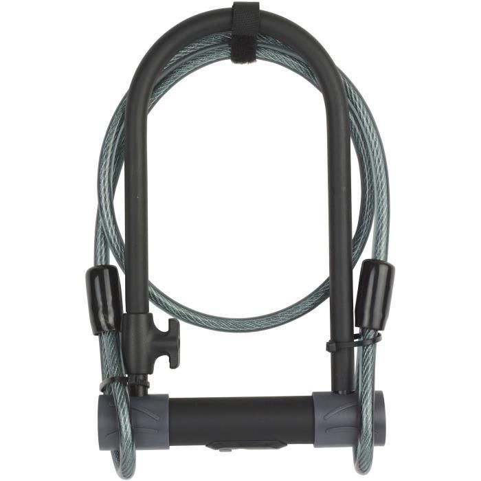 Yale Cerradura de Seguridad U con Certificación Secure Silver + Cable - Para Bicicleta y ATV, Acero Endurecido, Cilindro Alta Seguridad