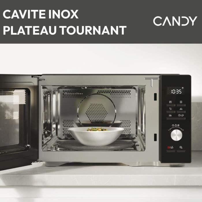 Candy CMCA29EDLB Microondas combinado 29L, 1000W Microondas, 1000W Grill, Acero Inoxidable, UI Digital, Función Baja Temperatura 5