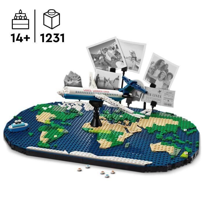 Lego 41838 Mapa Mundial para Viajeros - Kit de Construcción Familiar de Recuerdos de Viaje 1