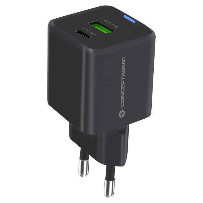 Conceptronic Cargador Pared Althea16B 33W Negro Universal 2 Puertos 1