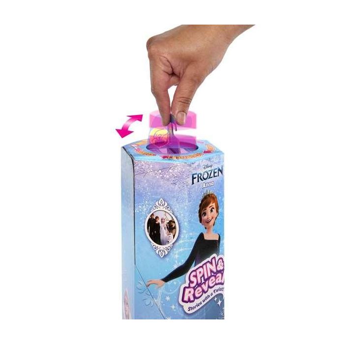 Muñeca frozen anna spin and reveal.incluye 11 sorpresas 5 accesorios y 5 pegatinas con una escena de juego inspirada en la pelicula. 2