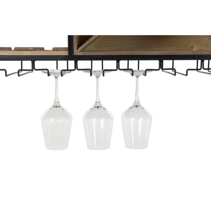 DKD Home Decor Botellero Vintage Madera y Metal Natural Negro 24x44x80 cm con 3 Estantes 2 DKD Home Decor Botellero Vintage Madera y Metal Natural Negro 24x44x80 cm con 3 Estantes 2