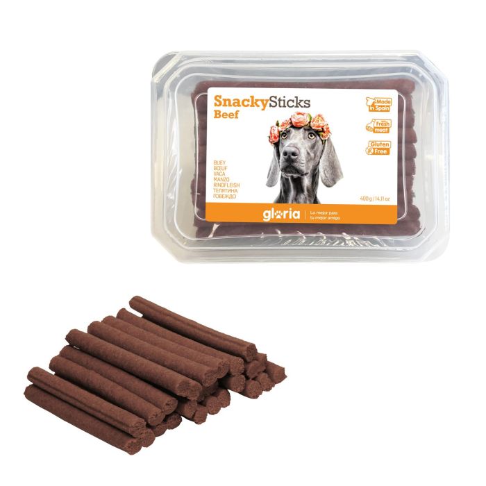 Snackys Sticks de Buey y Jamón Serrano para Perros, Snacks Blandos, Muy Palatables, Ideal Entrenamiento y Recompensa, 350 gr