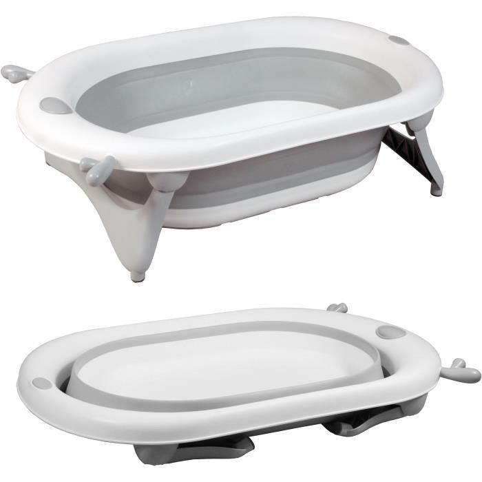 Bañera plegable - 23x80x49 cm - Gris blanco - LOOPING Bañera plegable - 23x80x49 cm - Gris blanco - LOOPING
