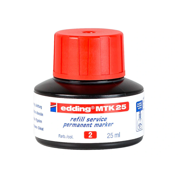 Edding Tinta MTK25 para Rotuladores Recargables, Sistema Capilar, Color Rojo, 25 ml 1 Edding Tinta MTK25 para Rotuladores Recargables, Sistema Capilar, Color Rojo, 25 ml 1