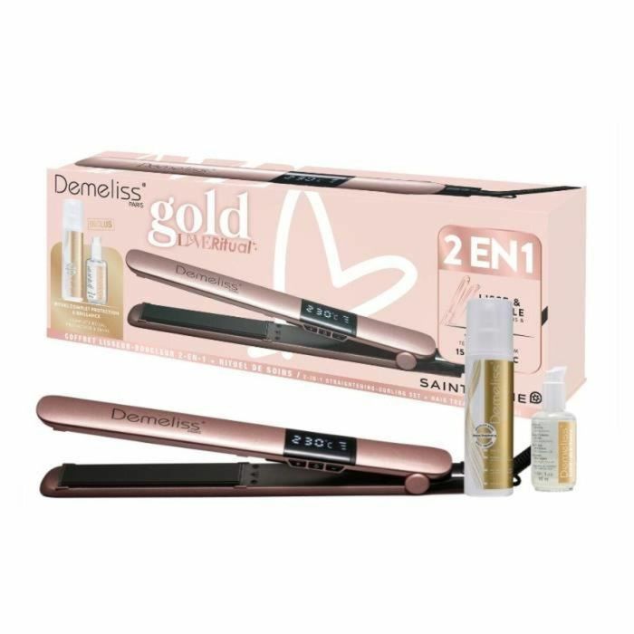 Saint Algue SAI3666085200499 Plancha de Pelo Demeliss Gold Love con Placa 25x120 mm y 2 Tratamientos Incluidos Saint Algue SAI3666085200499 Plancha de Pelo Demeliss Gold Love con Placa 25x120 mm y 2 Tratamientos Incluidos