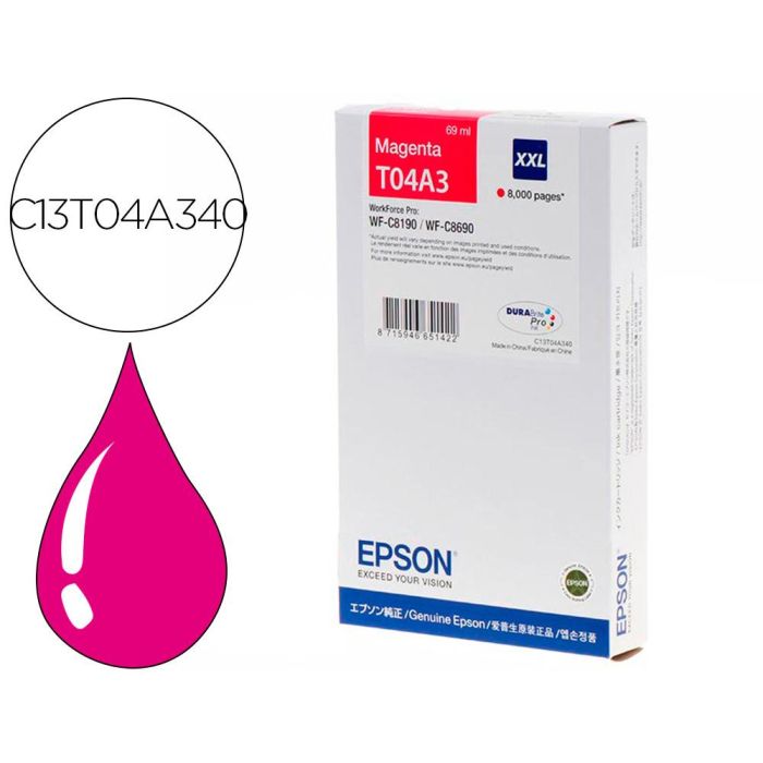 Pack de Tinta y Papel Fotográfico Epson C13T04A34N Blanco Magenta