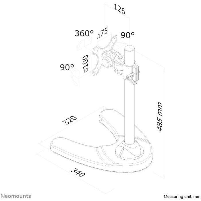 Bildschirmständer mit Drehpunkt für Bildschirme bis 30" (75 cm) 10KG FPMA-D700 Neomounts 5