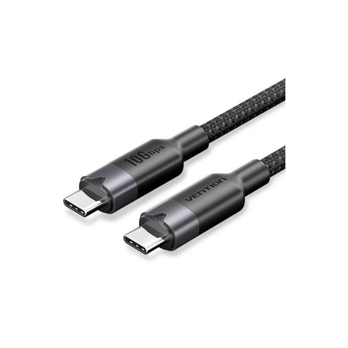 Cable USB 3.2 Tipo-C 5A Vention TRGBH/ USB Tipo-C Macho - USB Tipo-C Macho/ Hasta 100W/ 10Gbps/ 2m/ Negro 0 Cable USB 3.2 Tipo-C 5A Vention TRGBH/ USB Tipo-C Macho - USB Tipo-C Macho/ Hasta 100W/ 10Gbps/ 2m/ Negro 0