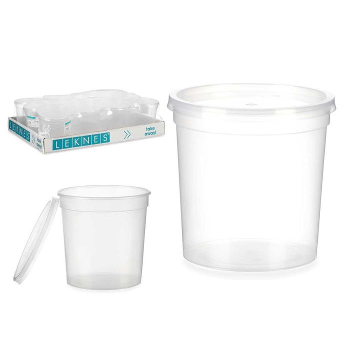 Fiambrera Plastico Redonda 1000Ml Leknes 12CM (12 Unidades) Fiambrera Plastico Redonda 1000Ml Leknes 12CM (12 Unidades)