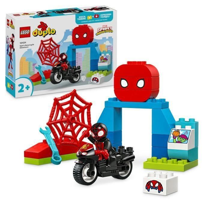 LEGO DUPLO Marvel 10424 La Aventura en Moto de Spin - Juguete de Spidey y sus Amigos