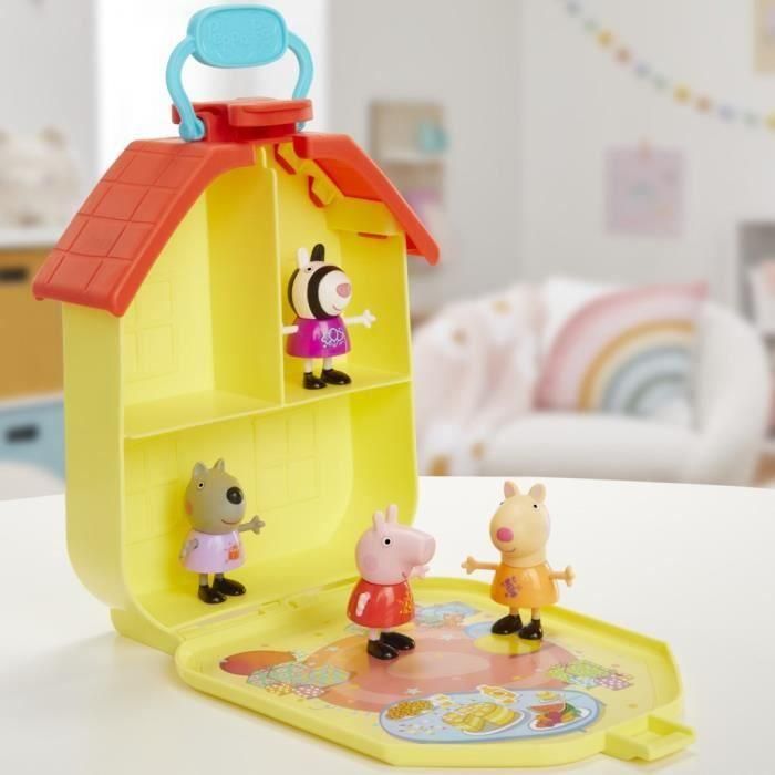 Peppa Pig, set maletín de Peppa con casita plegable, 4 figuritas, juguetes preescolares, a partir de 3 años 3