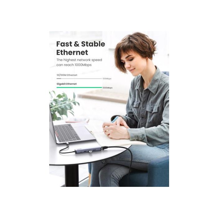 Ugreen 10919 Base para Portátil y Replicador de Puertos Alámbrico Usb 3.2 Gen 1 (3.1 Gen 1) Type-C Gris 2