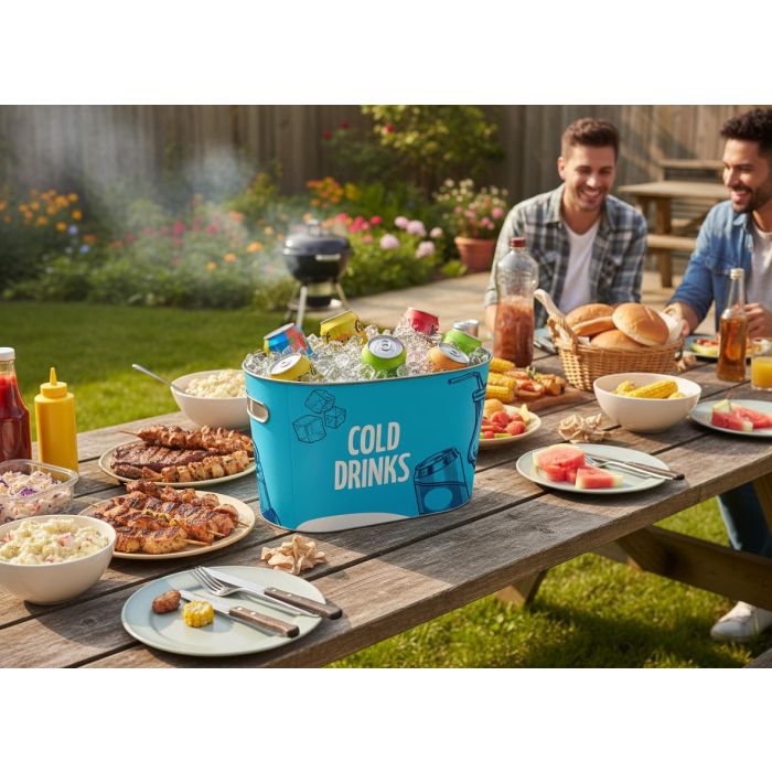 Inde Cubo de Hielo Oval Privilege, 10 Litros, Acero Inoxidable, 32.7 x 19.5 x 20 cm (8 Unidades) 4