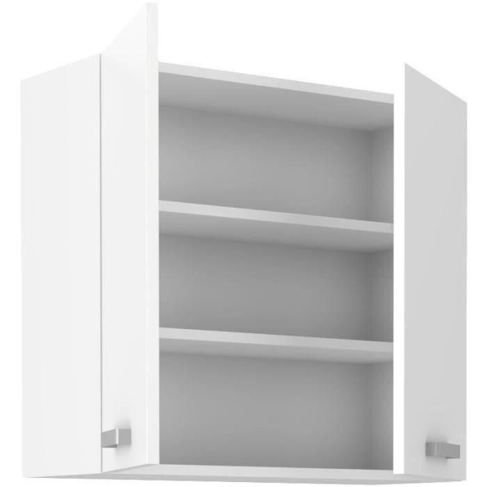 ATLAS Unidad alta con 2 puertas batientes - Decoración blanca - L80 cm 1 ATLAS Unidad alta con 2 puertas batientes - Decoración blanca - L80 cm 1