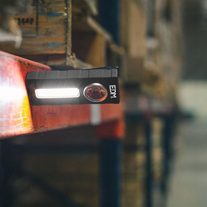 Edm Linterna Petaca LED de Bolsillo 250lm+300lm, Batería Recargable 1200mAh, IP42, con Iman, Gancho y Clip 7 Edm Linterna Petaca LED de Bolsillo 250lm+300lm, Batería Recargable 1200mAh, IP42, con Iman, Gancho y Clip 7