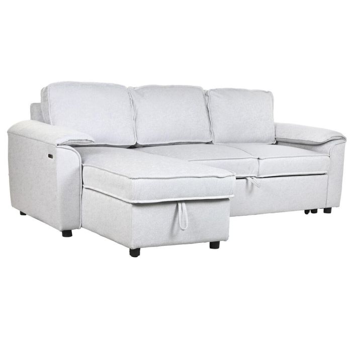Sofa Cama Moderno DKD Home Decor Gris Claro 153 x 88 x 220 cm