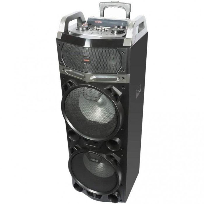Aiwa KBTUS-900 Altavoz Trolley Portátil 100W RMS Bluetooth con 2 Micrófonos Inalámbricos, Radio FM, USB y Luces LED 1 Aiwa KBTUS-900 Altavoz Trolley Portátil 100W RMS Bluetooth con 2 Micrófonos Inalámbricos, Radio FM, USB y Luces LED 1