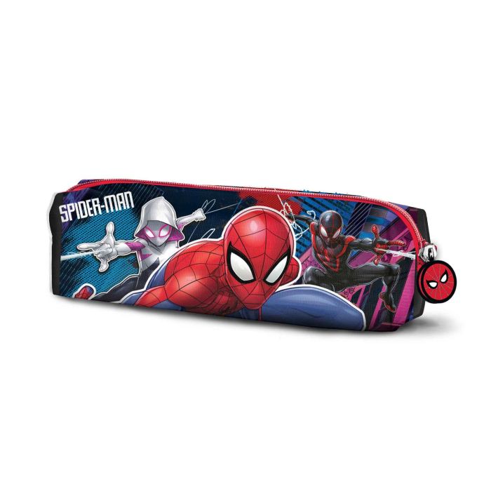Marvel Spiderman Estuche Portatodo Cuadrado Stealth Azul, Compartimento Único, Cremallera, 7x21x5.5cm, 0.7L, PVC/Poliéster