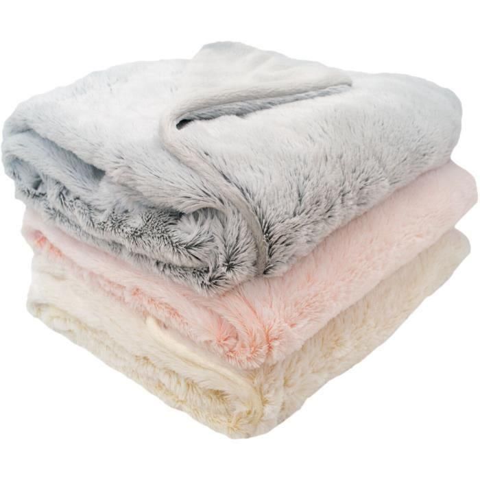 Domiva DOM3700948330944 Manta forrada Ultra suave y cálida 75 x 100 cm Crema 2