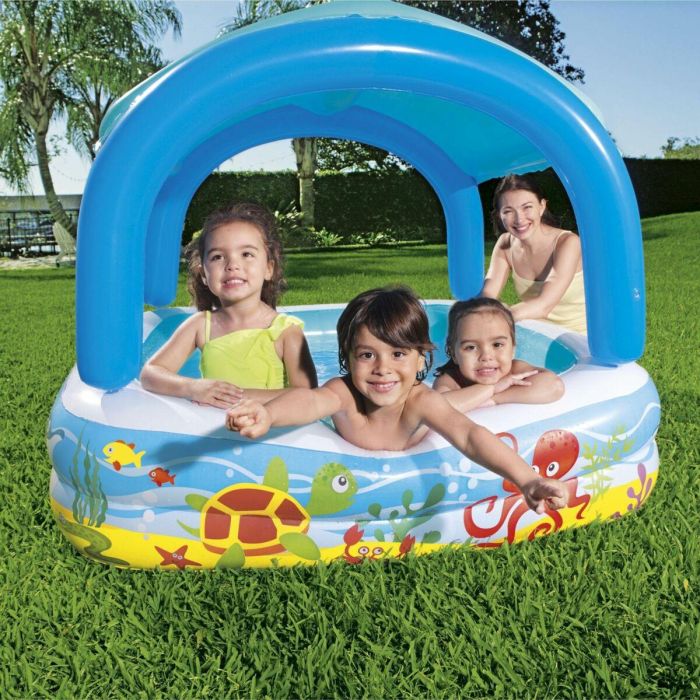 Bestway Piscina Hinchable Infantil Techo Desmontable 140x140x114 cm +2 Años Jardin 52192 12