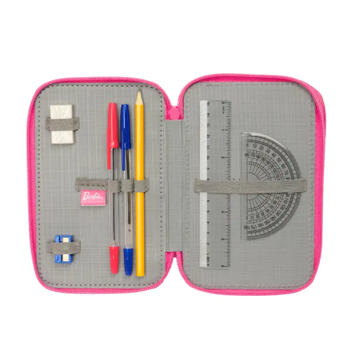 Safta Plumier Triple Barbie 37 Pcs 12,5x19,5x5,5cm 3