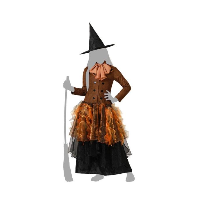 Disfraz Bruja Marrón Vestido Niña Con Sombrero 10-12 Años 4 Disfraz Bruja Marrón Vestido Niña Con Sombrero 10-12 Años 4