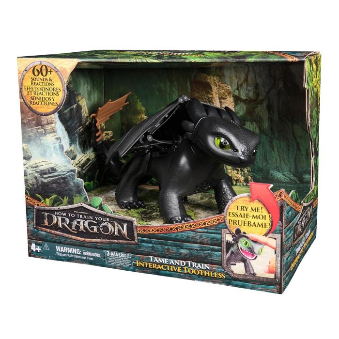 Spin Master Dragón Interactivo Toothless Doma y Entrena, 5 Personalidades, 60 Sonidos y Reacciones, Edad 4+, Pilas AAA, 25,4x33x20,3 cm 3