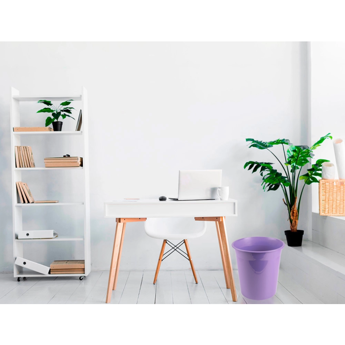 Liderpapel Papelera Plástico 13 Litros Lavanda Opaco 275x285 mm 6 Liderpapel Papelera Plástico 13 Litros Lavanda Opaco 275x285 mm 6
