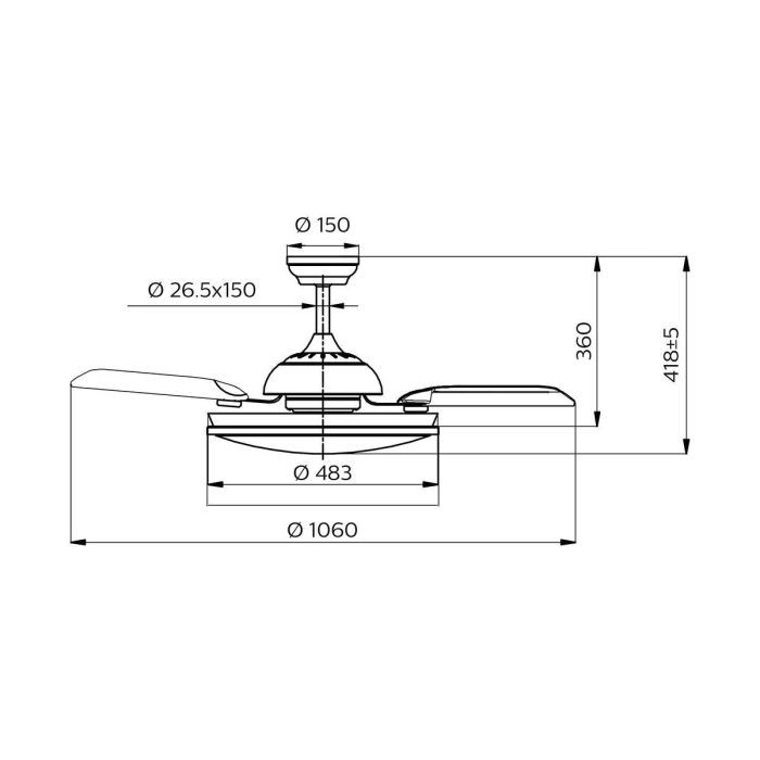 Ventilador de Techo con Luz Philips Atlas Blanco 35 W 28 W 4500 Lm 1