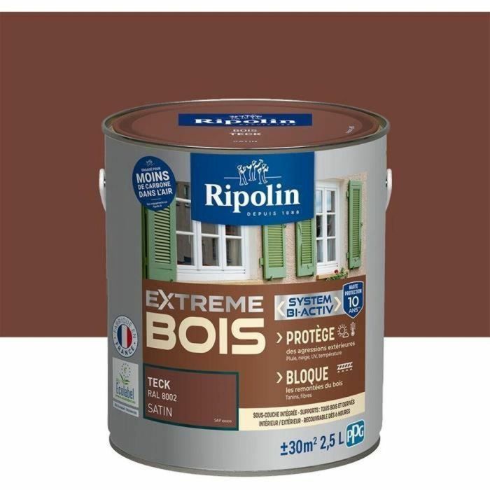 Ripolin Pintura para Madera Interior y Exterior, Teca Satinada, 2,5L - Protección y Realce Duradero, Resistente a Golpes, Sin Imprimación 4 Ripolin Pintura para Madera Interior y Exterior, Teca Satinada, 2,5L - Protección y Realce Duradero, Resistente a Golpes, Sin Imprimación 4