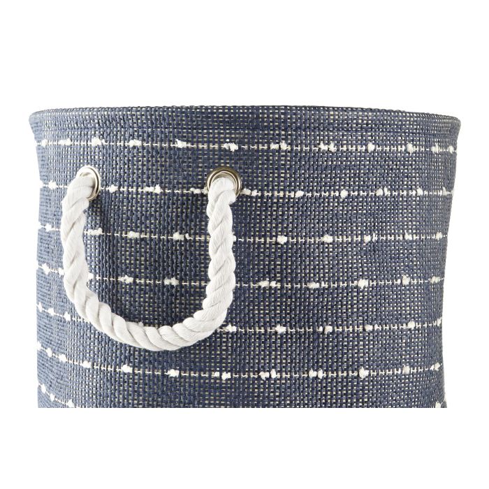 DKD Home Decor Cestas de Poliéster para Almacenaje, Set de 2, Color Azul Marino y Blanco, Medidas 38x38x47 cm 2 DKD Home Decor Cestas de Poliéster para Almacenaje, Set de 2, Color Azul Marino y Blanco, Medidas 38x38x47 cm 2