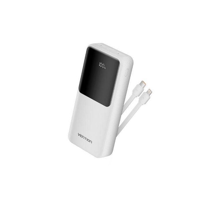 Vention FHPW0 Powerbank 20000mAh 22.5W Blanca Incluye Cable USB Tipo-C y Lightning