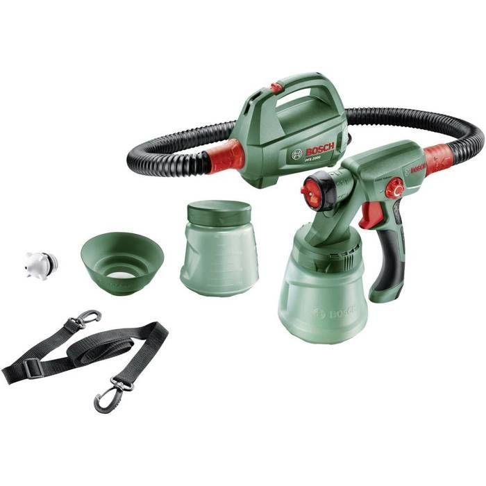 Bosch PFS 2000 Pistola Pulverizadora Eléctrica 440W, 800 ml. Ligera, compacta y fácil de usar para capas uniformes. Bosch PFS 2000 Pistola Pulverizadora Eléctrica 440W, 800 ml. Ligera, compacta y fácil de usar para capas uniformes.