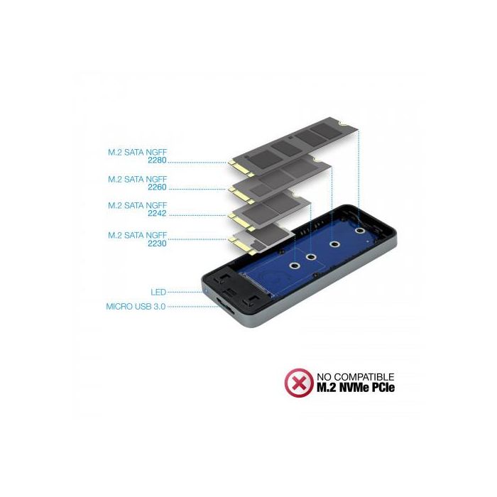 Caja Externa para Disco SSD M.2 SATA TooQ TQE-2281G/ USB 3.0/ Sin tornillos 3